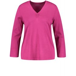 Samoon Basic jumper with a V-neckline - pink (03380)