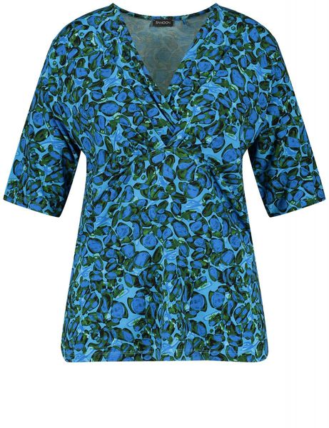 Samoon Half sleeve shirt with allover print  - blue (08782)