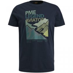 PME Legend T-shirt with front print - blue (Blue)