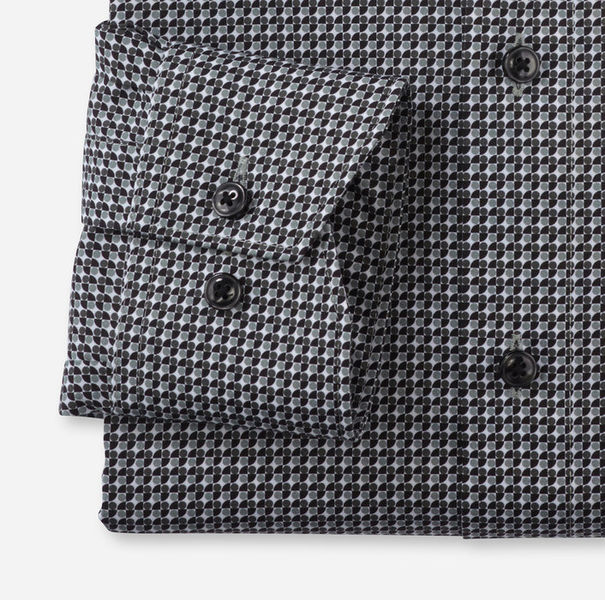 Olymp Modern Fit: Shirt - black/gray (47)