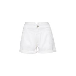 Q/S designed by Mom fit: denim shorts with offset belt loops - white (0100)