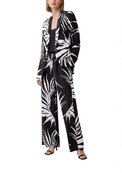 comma Relaxed : pantalon à l'imprimé all-over  - noir/blanc (99A9)