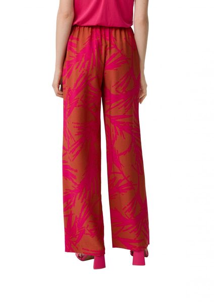 comma Relaxed: pants with all-over print  - orange/pink (27A5)