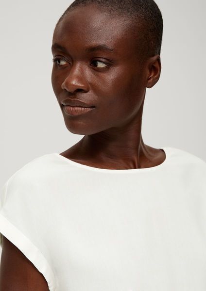 s.Oliver Red Label Viscose blouse with a cut-out at the back  - white (0210)