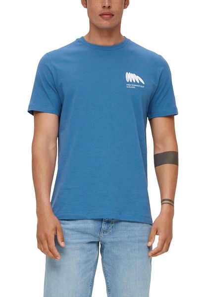 s.Oliver Red Label T-shirt with front print - blue (54D2)
