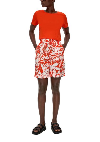 s.Oliver Red Label Gestreifte Shorts aus Viskose - orange (25A0)