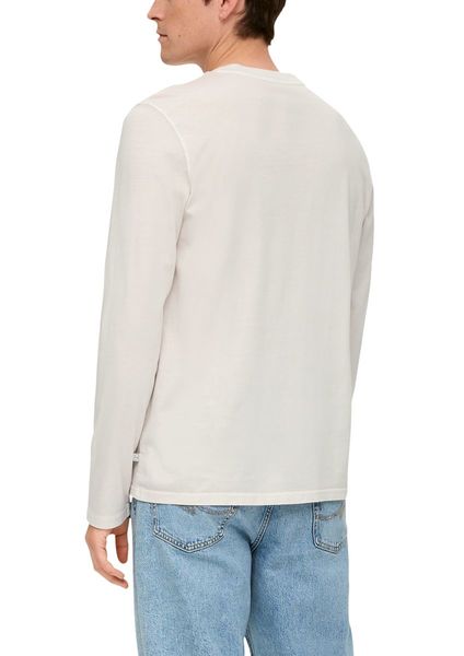 Q/S designed by Longsleeve with henley neckline   - white/beige (0332)