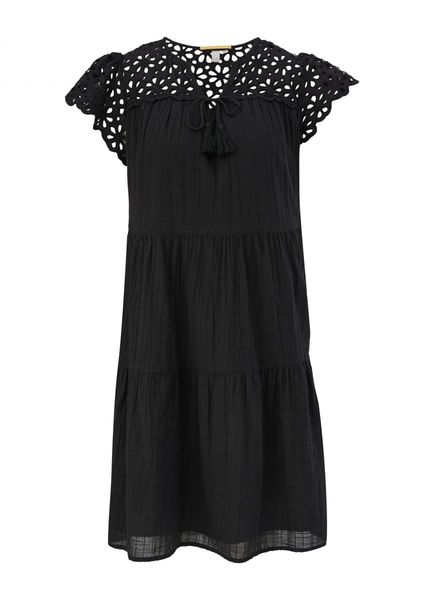 Q/S designed by Flounce dress with broderie anglaise - black (9999) - 32