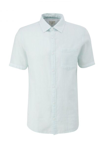 Q/S designed by Linen and cotton shirt   - blue (60W0)