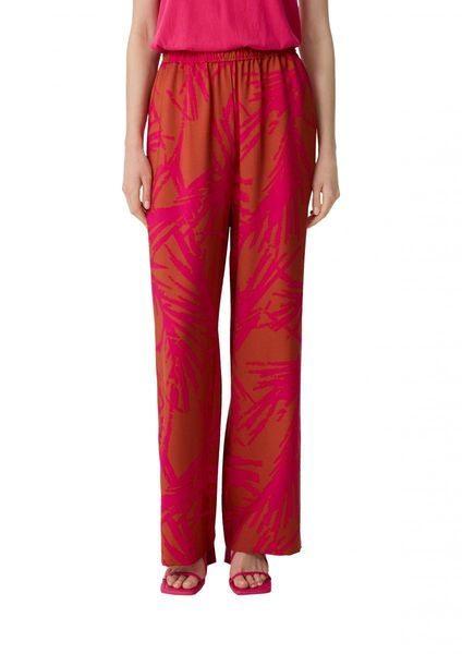 comma Relaxed: Hose mit All-over-Print  - orange/pink (27A5)