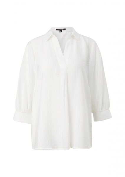 comma Viscose blend dobby blouse - white (0120)