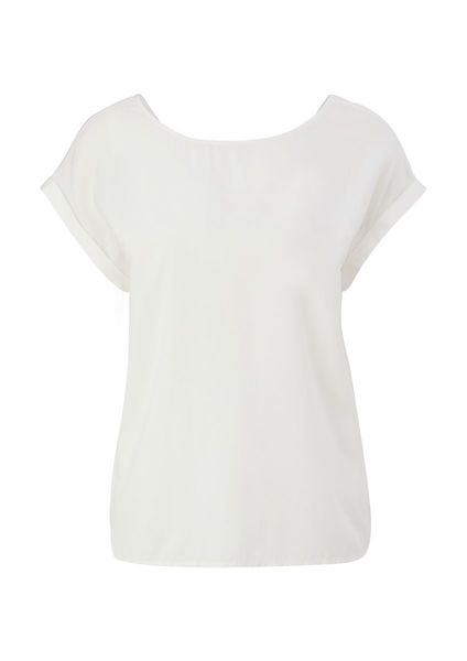s.Oliver Red Label Viscose blouse with a cut-out at the back  - white (0210)