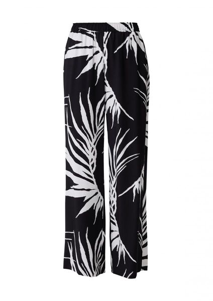 comma Relaxed: pants with all-over print  - black/white (99A9)