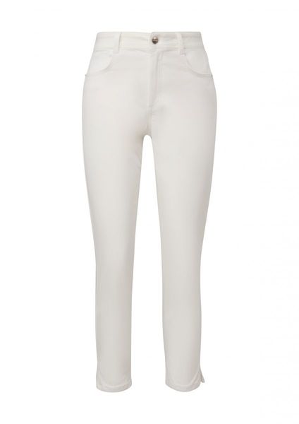 comma Slim : pantalon en mélange de coton  - blanc (0120)