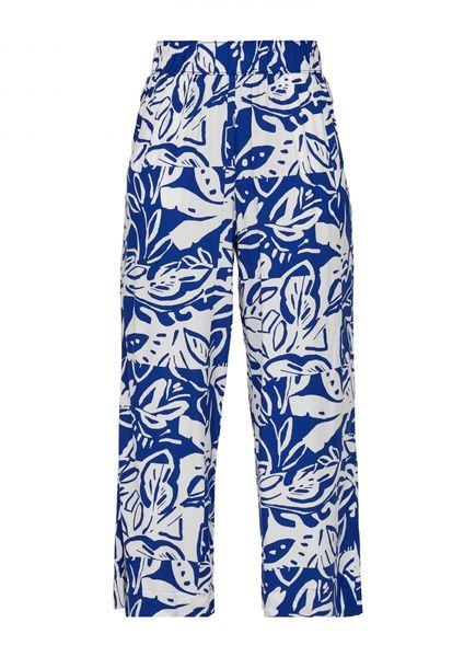 s.Oliver Red Label Relaxed : pantalon en viscose  - blanc/bleu (56A0)