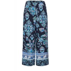 Cecil Casual fit pants with print - blue (30128)