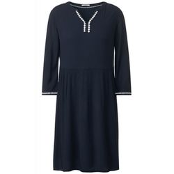 Cecil Solid Embroidery Dress - blue (14077)