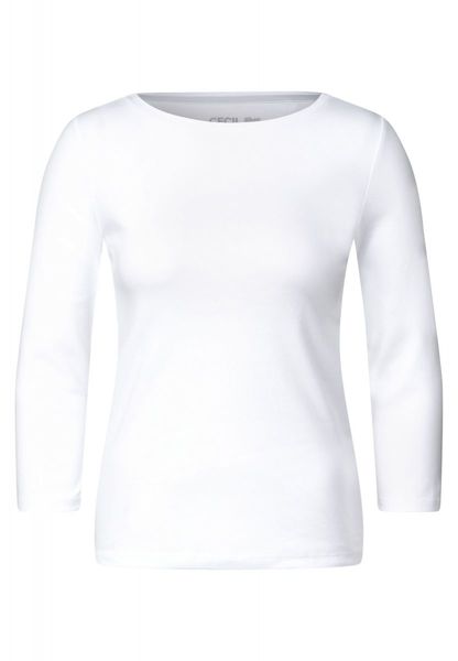 Cecil Basic Shirt in Unifarbe - weiß (10000)