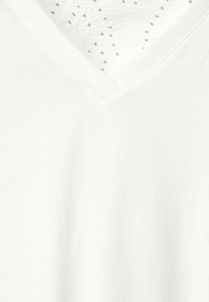 Cecil Top en jersey avec détails en dentelle - blanc (13474)