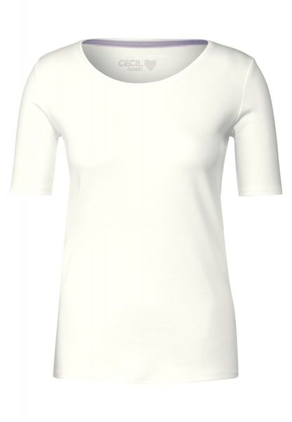 Cecil T-Shirt in Unifarbe - weiß (13474)
