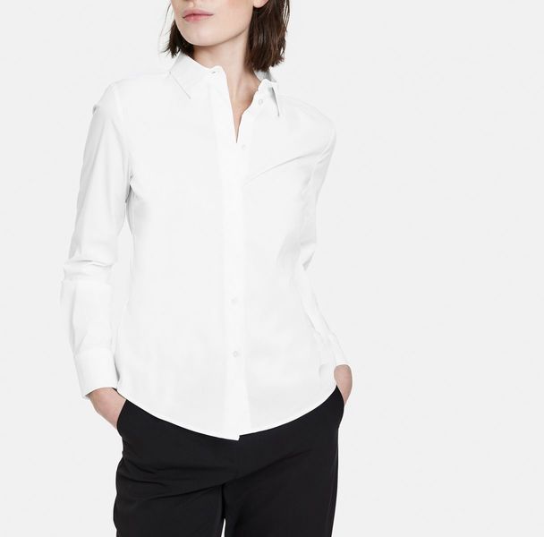 Taifun Classic stretch cotton shirt blouse - white (09600)