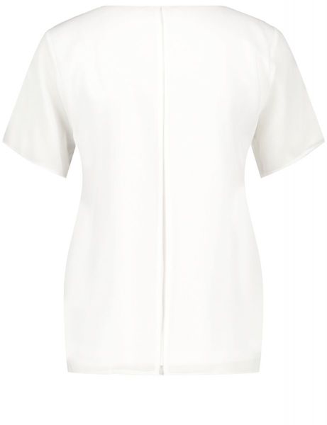 Taifun Shirt with chiffon layer - white (09700)