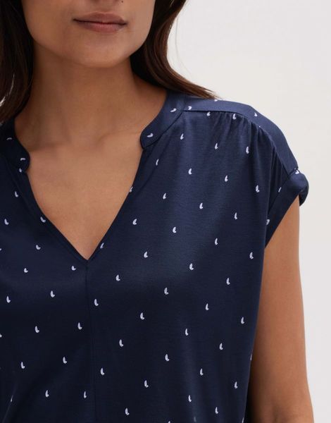 Opus Print shirt - Sandi dotsy - blue (60020)