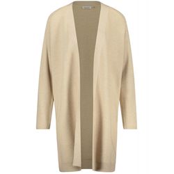Gerry Weber Collection Long cardigan with rib knit sleeves - beige (905430)