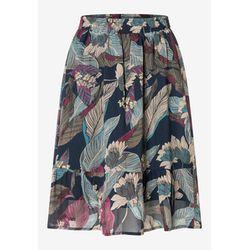 More & More Chiffon skirt with leaf print   - blue (5375)