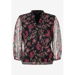More & More Mesh shirt with paisley flower print - black (4790)