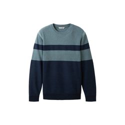 Tom Tailor Knitted sweater in a mix of materials - blue (32723)