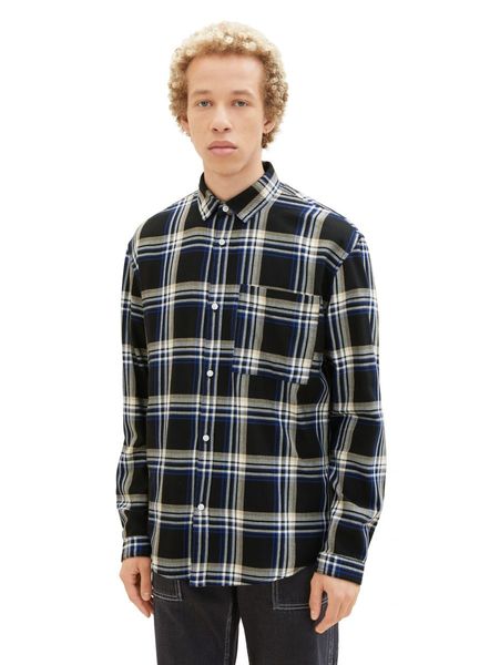 Tom Tailor Denim Shirt in a checked pattern - black (32332)