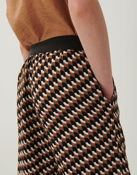 someday Pantalon à enfiler - Cevil géométrique - noir/orange (20009)
