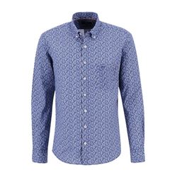 Fynch Hatton Shirt with allover pattern - blue (603)