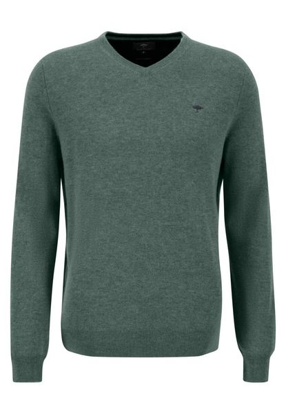 Fynch Hatton Sweater with V-neck - green (708)