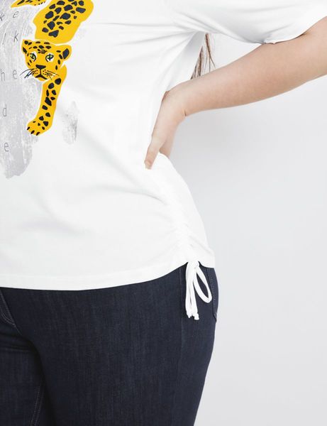 Samoon T-shirt avec fronces en corde - blanc (09602)
