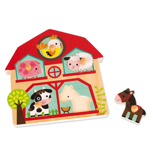 Janod Puzzle - Farm - red (00)