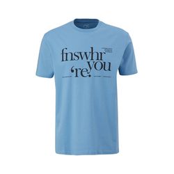 Q/S designed by T-shirt with font print - blue (51D0)