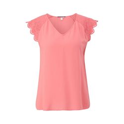 Q/S designed by Bluse mit Broderie Anglaise - pink (4281)