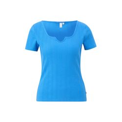Q/S designed by T-shirt with a notch neckline - blue (5547)