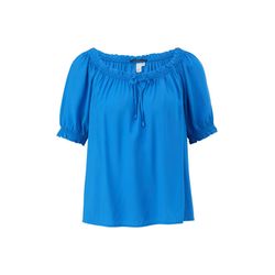 Q/S designed by Off-the-shoulder blouse with ties - blue (5547)
