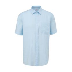 s.Oliver Red Label Regular: Linen short sleeve shirt - blue (5070)