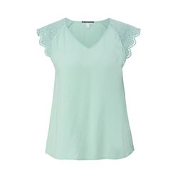 Q/S designed by Bluse mit Broderie Anglaise - blau (6092)