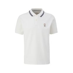s.Oliver Red Label Polo-Shirt mit Labelpatch - weiß (0120)