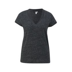 Q/S designed by Linen blend t shirt - black (9999)