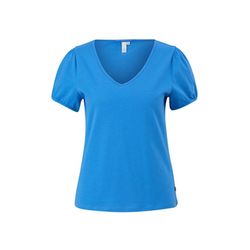 Q/S designed by T-shirt with subtle puff sleeves - blue (5547)