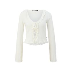 Q/S designed by Shirt jacket with ruffles - white (0200)