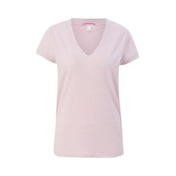 Q/S designed by Linen blend t shirt - pink (4132)
