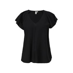 Q/S designed by Viscose blouse with a V-neckline - black (9999)