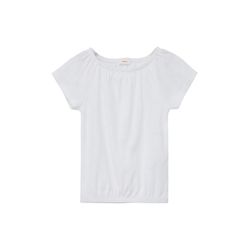 s.Oliver Red Label T-shirt with openwork pattern - white (0100)
